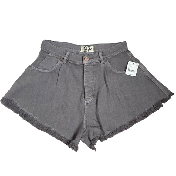 Free People Gray Jean Shorts - Picture 3 of 15